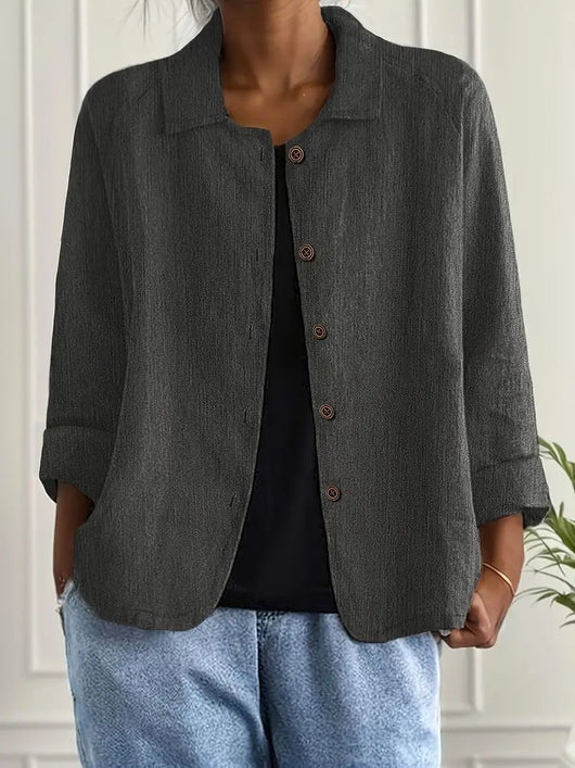 Lena | Dames blazer met lange mouwen, kraag en knoopsluiting in relaxed fit