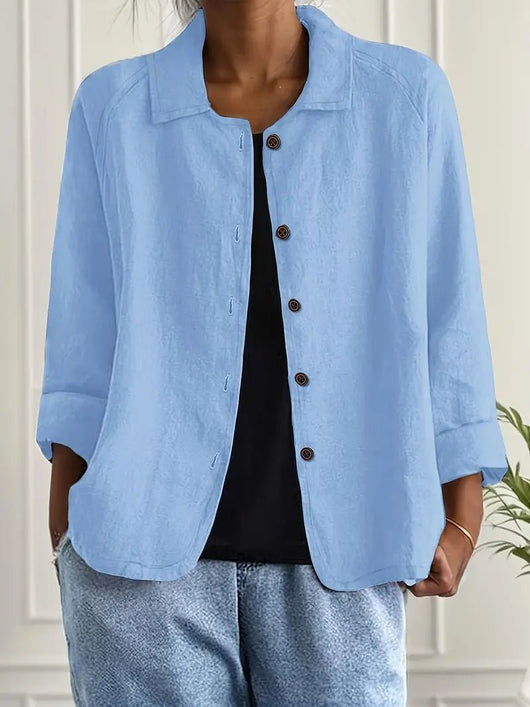 Lena | Dames blazer met lange mouwen, kraag en knoopsluiting in relaxed fit