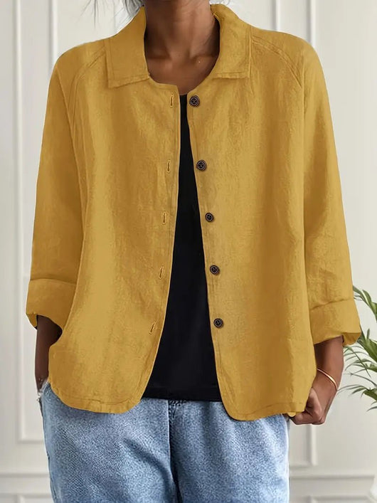 Lena | Dames blazer met lange mouwen, kraag en knoopsluiting in relaxed fit