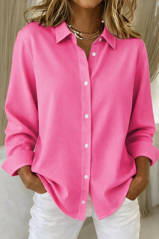 Katharina | Elegante dames blouse met lange mouwen, knoopsluiting en overhemdkraag
