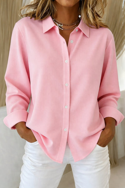 Katharina | Elegante dames blouse met lange mouwen, knoopsluiting en overhemdkraag