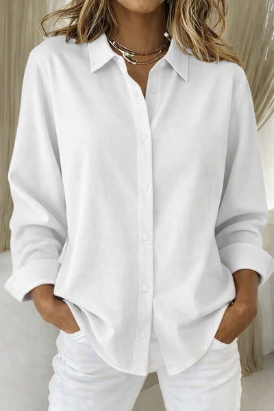 Katharina | Elegante dames blouse met lange mouwen, knoopsluiting en overhemdkraag