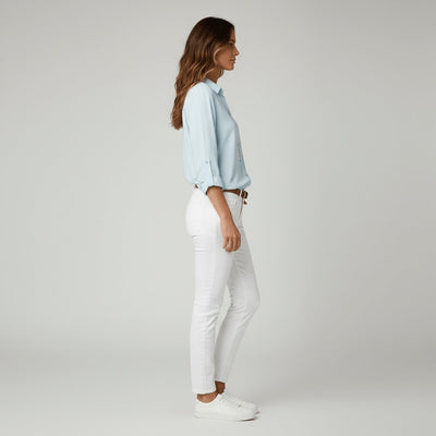 Sophie | Dames blouse met lange mouwen, overhemdkraag en knoopsluiting