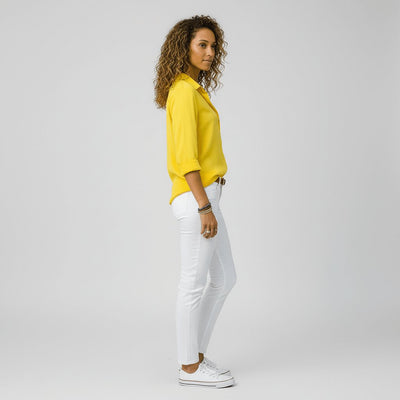 Sophie | Dames blouse met lange mouwen, overhemdkraag en knoopsluiting