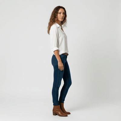 Sophie | Dames blouse met lange mouwen, overhemdkraag en knoopsluiting