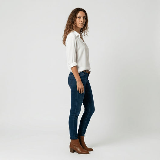 Sophie | Dames blouse met lange mouwen, overhemdkraag en knoopsluiting