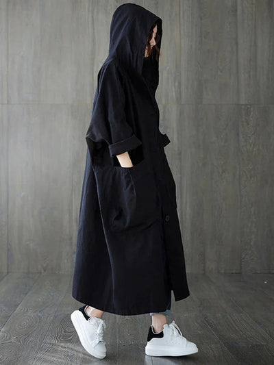 Frieda | Oversized dames trenchcoat met capuchon, waterafstotend