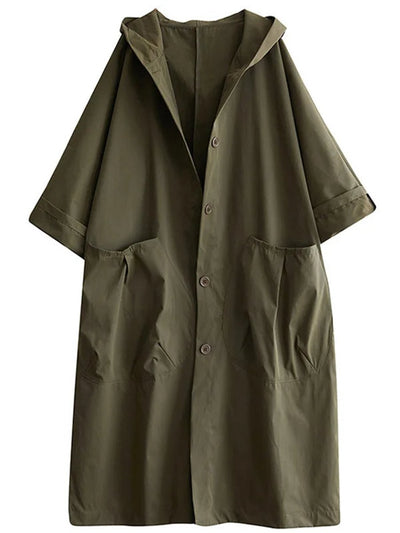 Frieda | Oversized dames trenchcoat met capuchon, waterafstotend