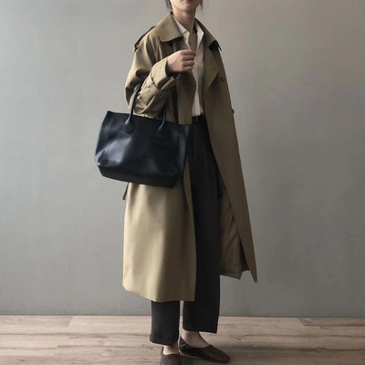 Marlene | Lange waterafstotende dames trenchcoat met dubbele knoopsluiting