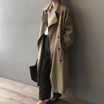 Marlene | Lange waterafstotende dames trenchcoat met dubbele knoopsluiting