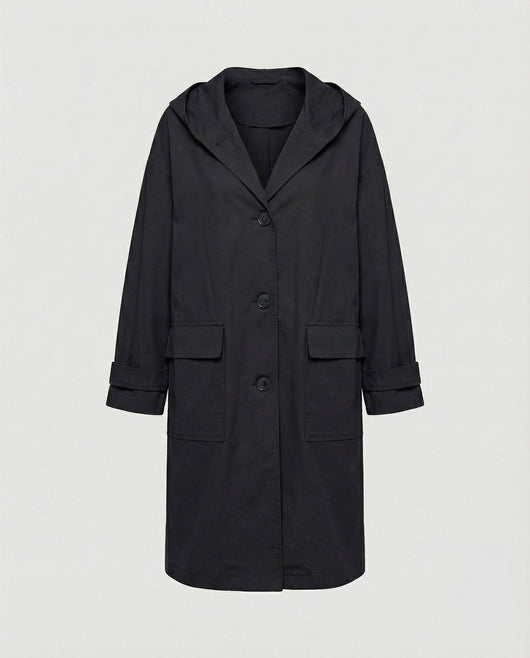Annika | Lange waterafstotende dames trenchcoat met capuchon, winddicht