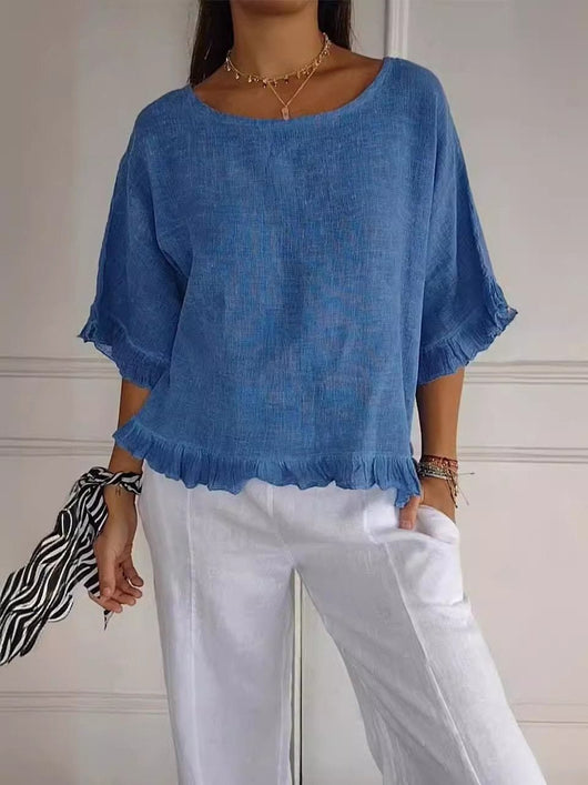 Elisabeth | Lichte dames blouse met ruches