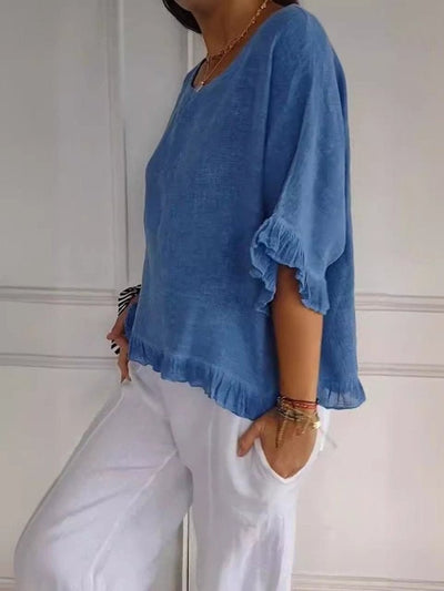 Elisabeth | Lichte dames blouse met ruches
