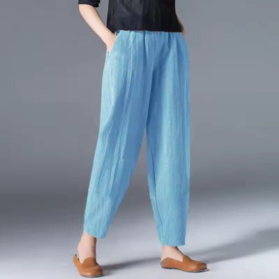 Leonie | Lichte dames zomerbroek op enkellengte met relaxed fit