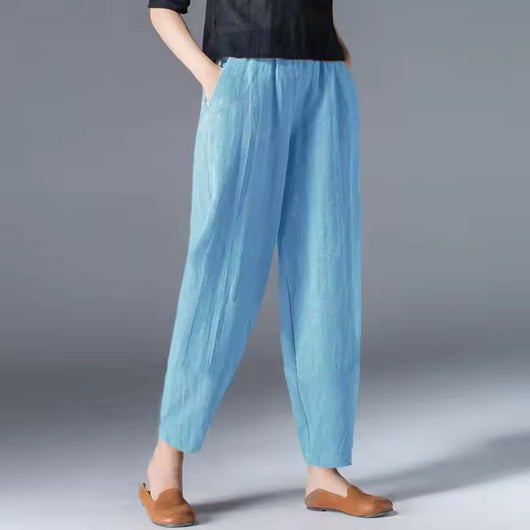 Leonie | Lichte dames zomerbroek op enkellengte met relaxed fit
