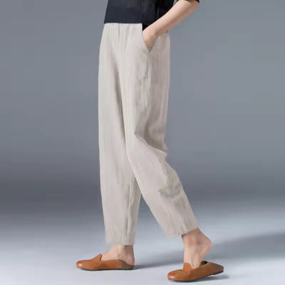 Leonie | Lichte dames zomerbroek op enkellengte met relaxed fit