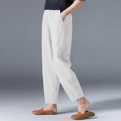 Leonie | Lichte dames zomerbroek op enkellengte met relaxed fit