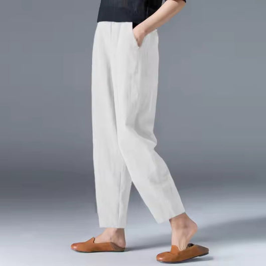 Leonie | Lichte dames zomerbroek op enkellengte met relaxed fit