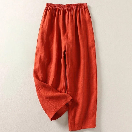 Hannah | Dames linnen broek met relaxed fit en elastische band