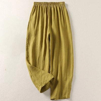 Hannah | Dames linnen broek met relaxed fit en elastische band
