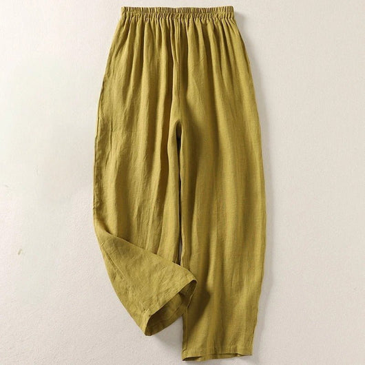 Hannah | Dames linnen broek met relaxed fit en elastische band