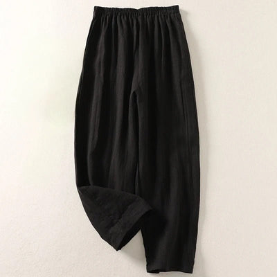 Hannah | Dames linnen broek met relaxed fit en elastische band