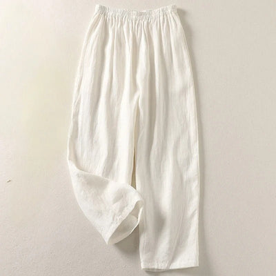 Hannah | Dames linnen broek met relaxed fit en elastische band