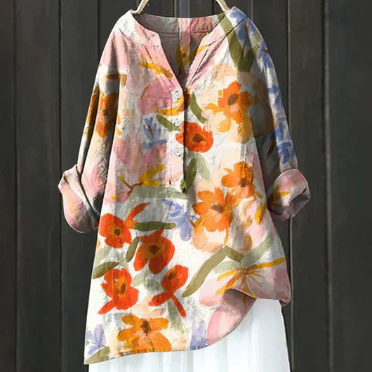 Clara | Losse luchtige dames tuniekblouse met bloemenprint