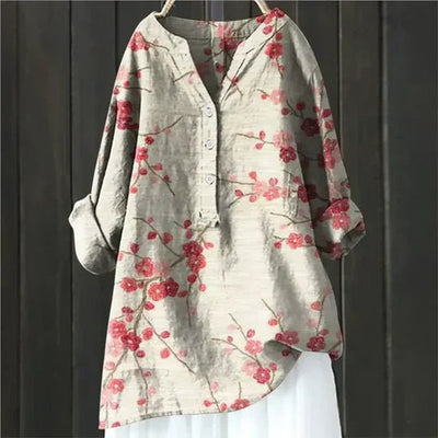 Clara | Losse luchtige dames tuniekblouse met bloemenprint