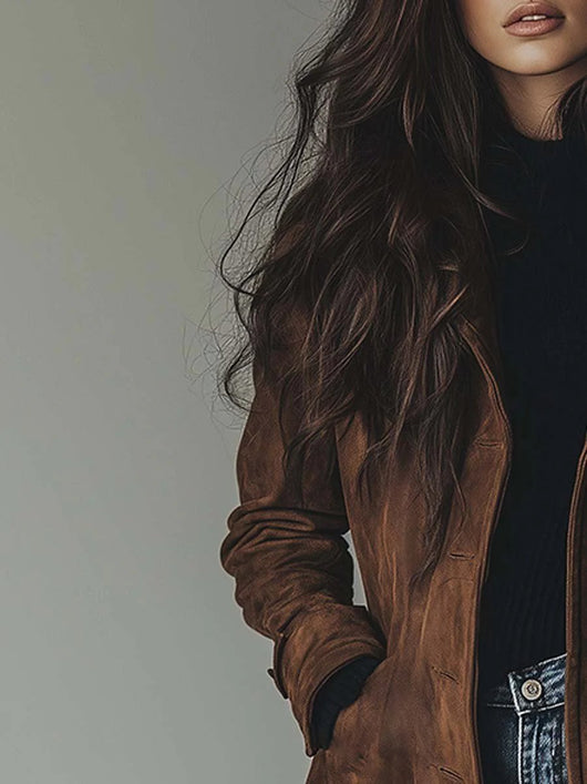 Luisa | Lange getailleerde dames trenchcoat met dubbele knoopsluiting