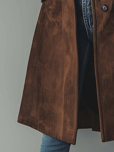 Luisa | Lange getailleerde dames trenchcoat met dubbele knoopsluiting