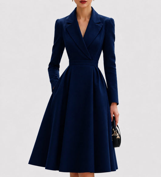 Nora | Elegante getailleerde dames midi jasjurk