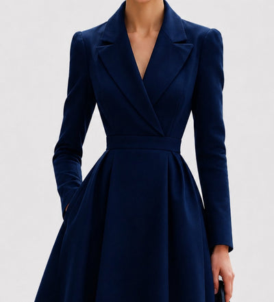 Nora | Elegante getailleerde dames midi jasjurk