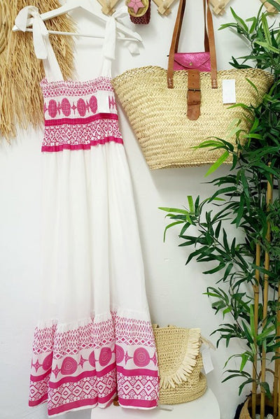 Lena | Dames maxi zomerjurk met rijgdetail en vierkante hals