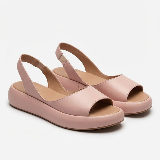 Greta | Dames open slingback sleehaksandalen met elastisch hielbandje