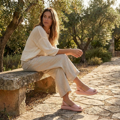 Greta | Dames open slingback sleehaksandalen met elastisch hielbandje