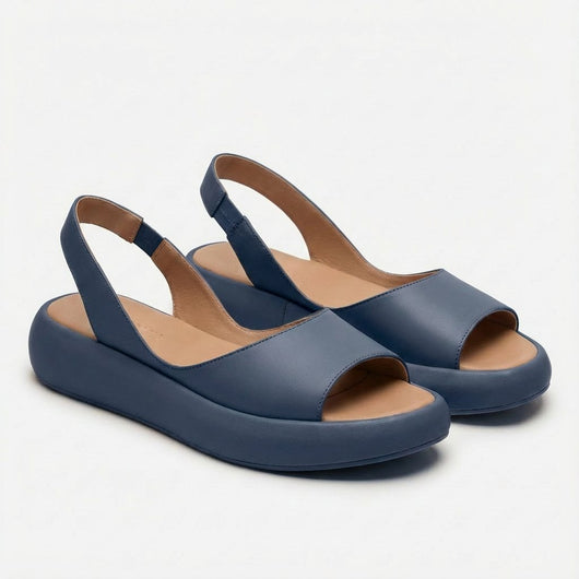 Greta | Dames open slingback sleehaksandalen met elastisch hielbandje