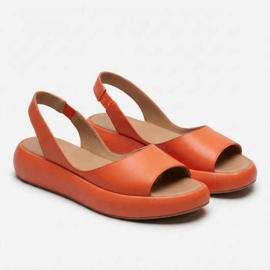 Greta | Dames open slingback sleehaksandalen met elastisch hielbandje