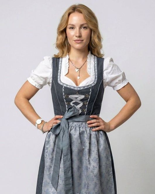 Marlene | Driedelige dames Oktoberfest dirndl met schort en blouse