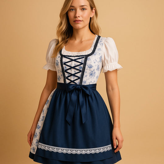 Nora | Dames Oktoberfest dirndl met kantafwerking en schort
