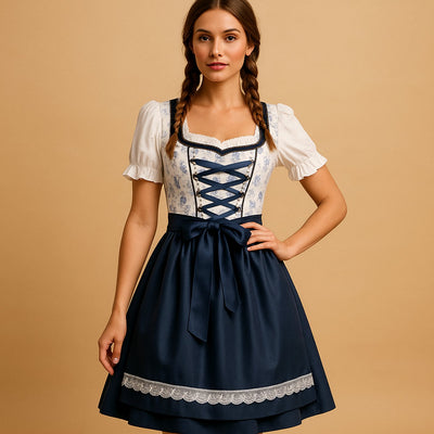 Nora | Dames Oktoberfest dirndl met kantafwerking en schort