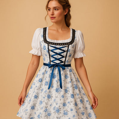 Nora | Dames Oktoberfest dirndl met kantafwerking en schort