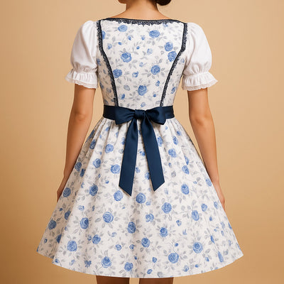 Nora | Dames Oktoberfest dirndl met kantafwerking en schort