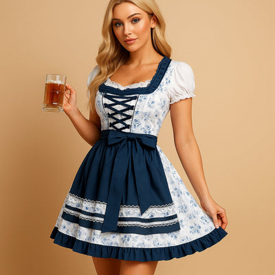 Leonie | Getailleerde dames Oktoberfest dirndl met bloemenschort
