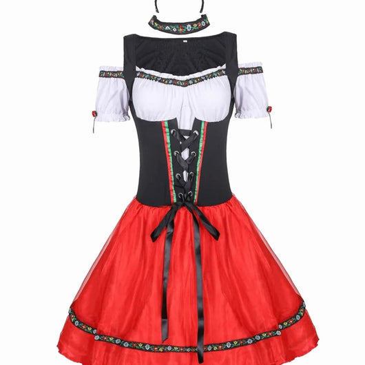 Marie | Dames Oktoberfest dirndl minijurk in Beierse klederdracht