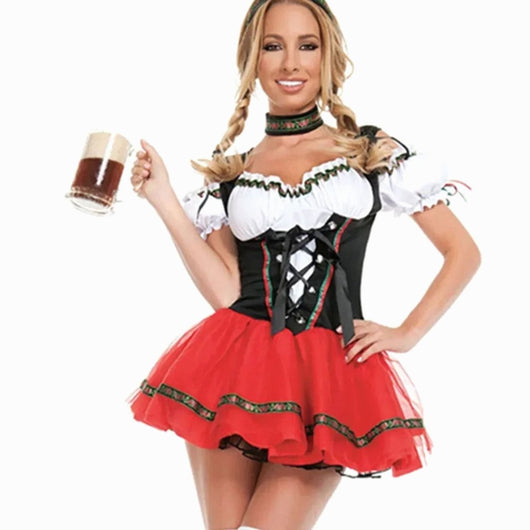 Marie | Dames Oktoberfest dirndl minijurk in Beierse klederdracht