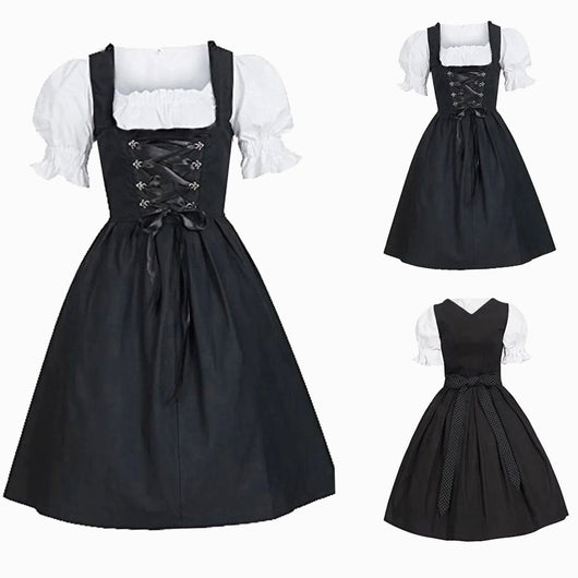 Lena | Dames Oktoberfest dirndl midi met rijgsluiting