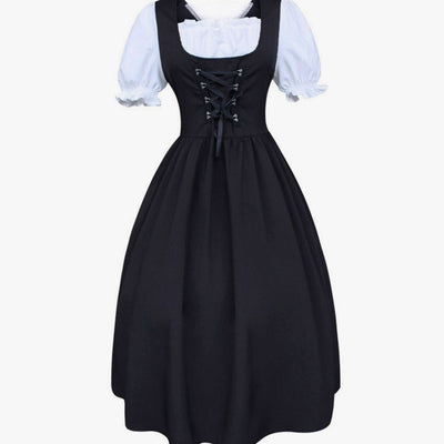 Lena | Dames Oktoberfest dirndl midi met rijgsluiting