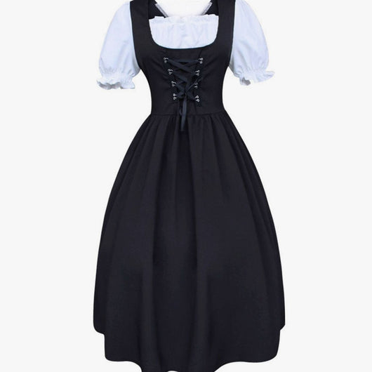 Lena | Dames Oktoberfest dirndl midi met rijgsluiting