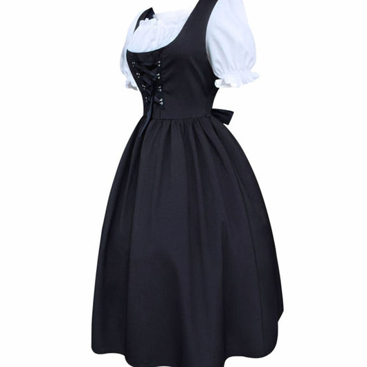 Lena | Dames Oktoberfest dirndl midi met rijgsluiting
